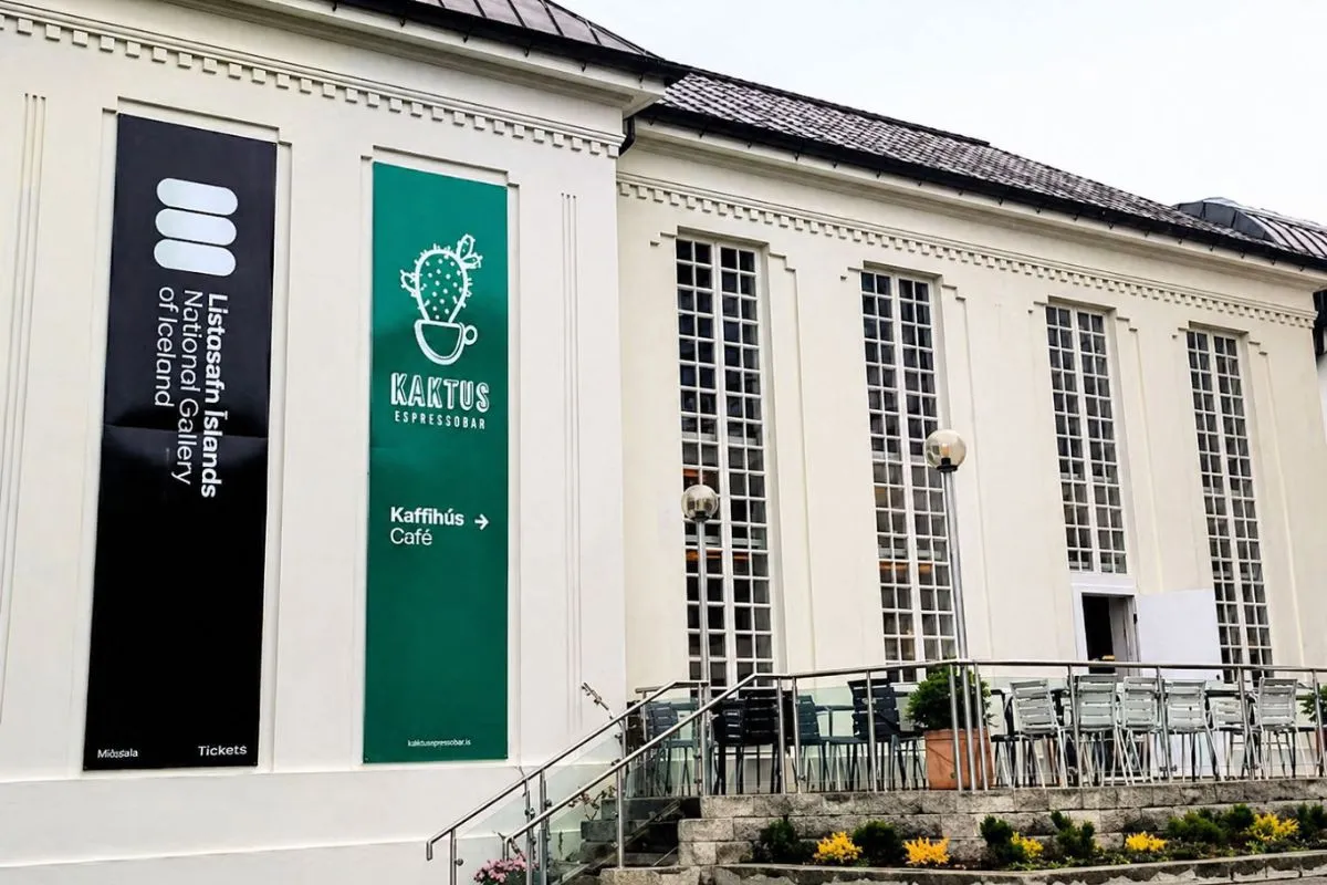 Kaktus Espressobar entrance at the National Gallery of Iceland, Reykjavik, recommended by Handpicked Iceland.