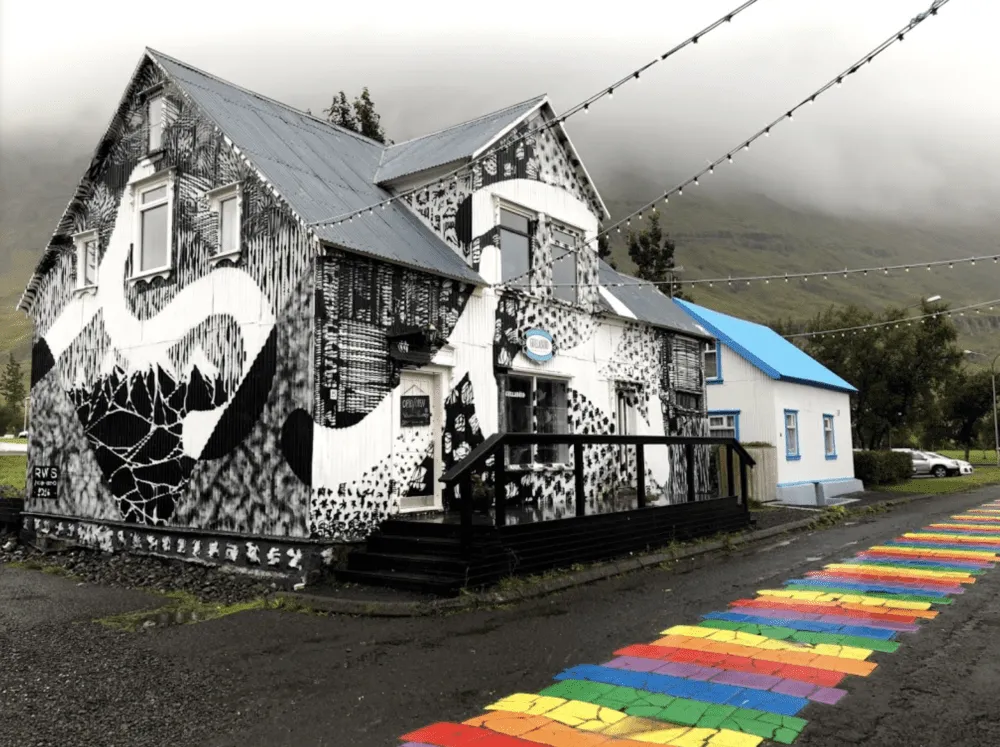 The exterior of Blóðberg Seyðisfirði in East Iceland, recommended by Handpicked Iceland.