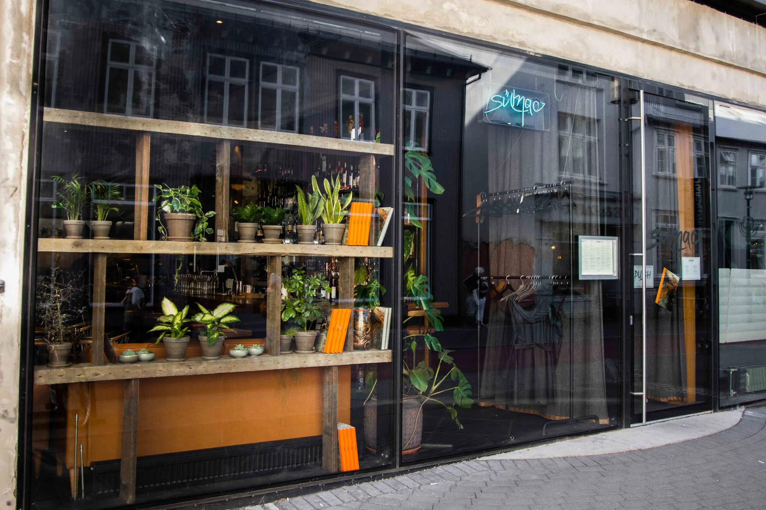 Street view of Sumac Grill + Drinks restaurant in Reykjavík, recommended by Handpicked Iceland.