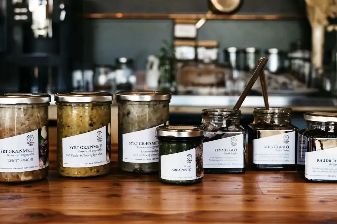 Organic Icelandic preserves and fermented products at Móðir Jörð – Organic Shop in Egilsstaðir, recommended by Handpicked Iceland.