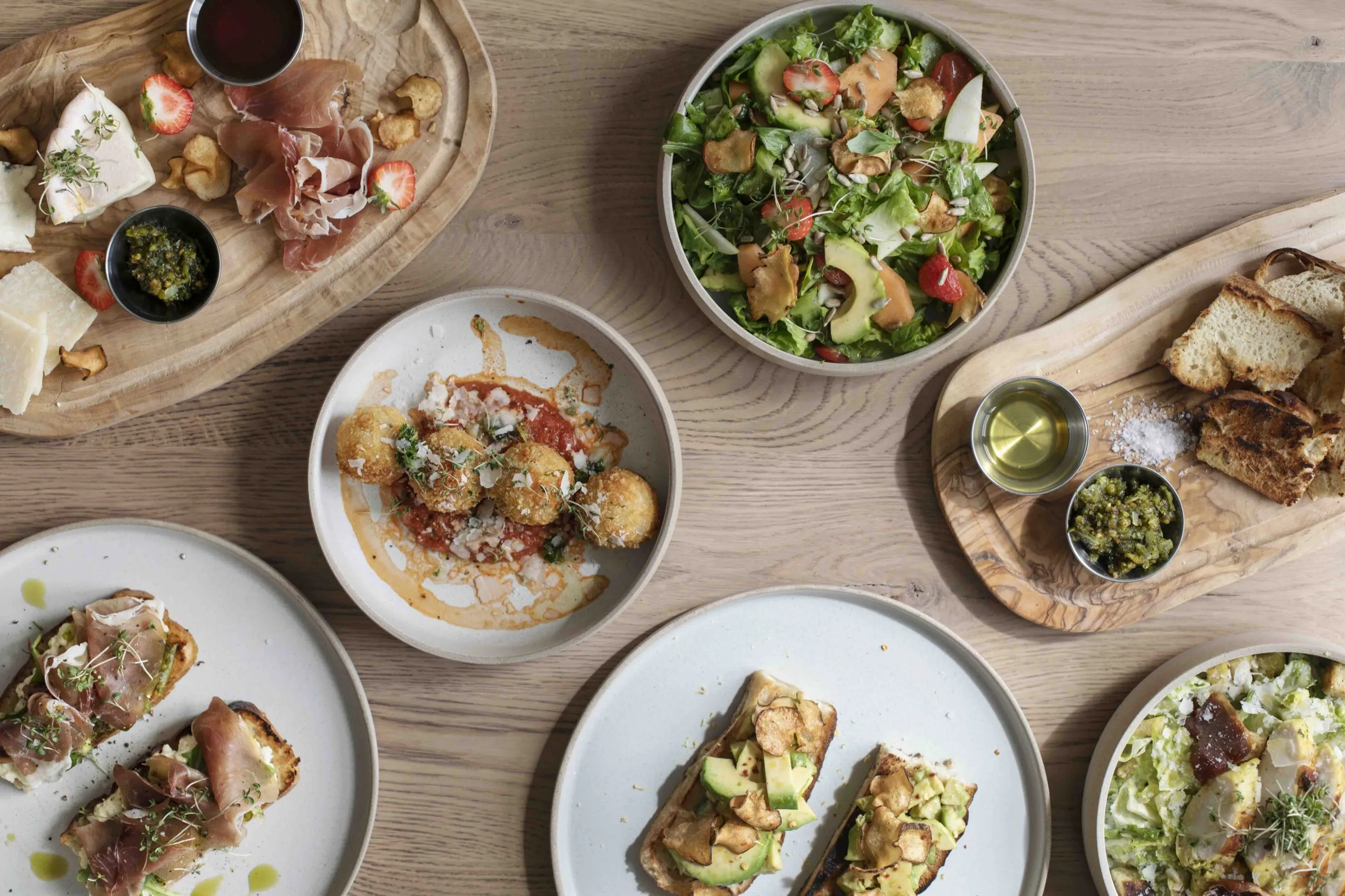 Italian small plates and shared appetizers at Ráðagerði Restaurant, Reykjavik.