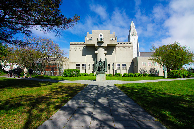The fortress-like facade of the Einar Jónsson Museum in Reykjavik.