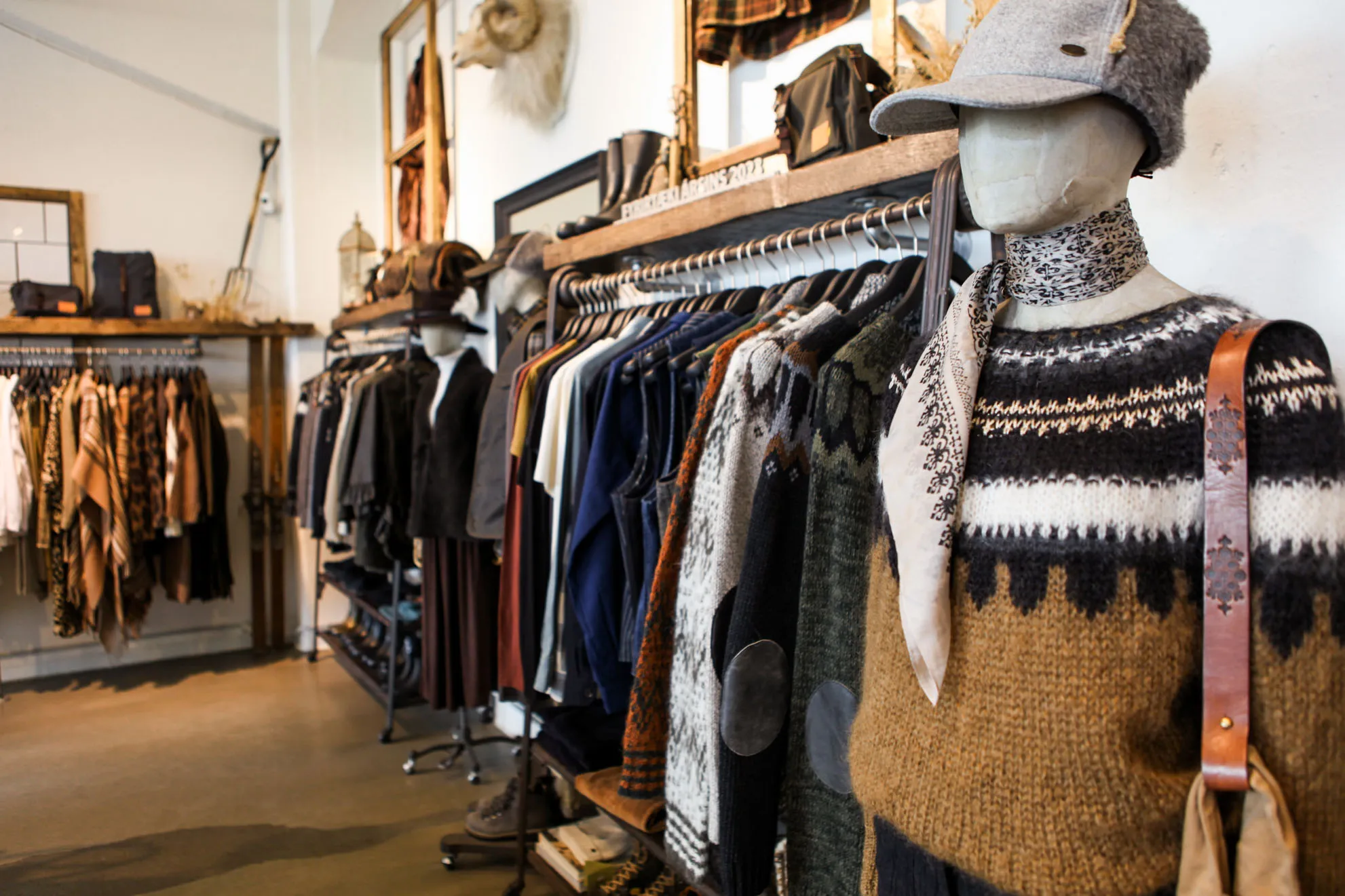 Icelandic knitwear and outdoor apparel at Farmers Market boutique in Reykjavik’s Grandi Harbor.