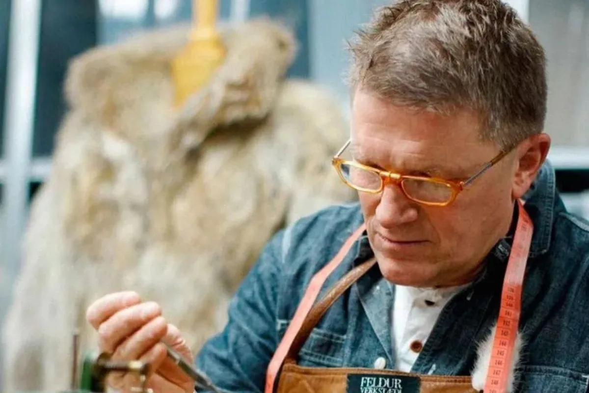Traditional furrier craftsmanship at Feldur Verkstæði Reykjavik.