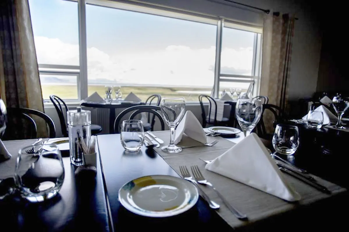 Gigur restaurant interior in Kirkjubæjarklaustur, recommended by Handpicked Iceland.