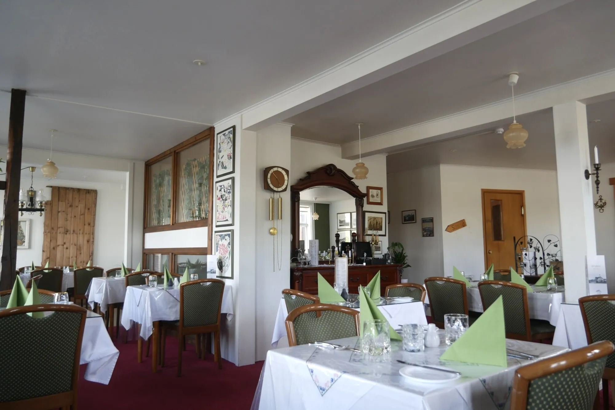 Traditional dining room at Hótel Framtíð in Djúpivogur, East Iceland.