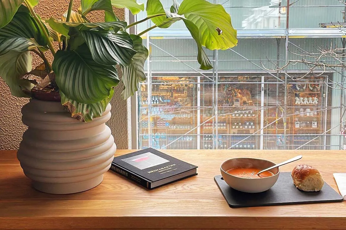 The bright interior of Café Kokka in Reykjavik