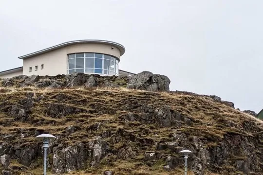 Building exterior of Library of Water in Stykkishólmur.