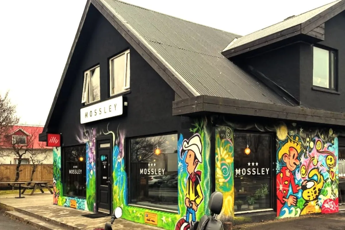 Exterior of Mossley- Street Food restaurant in Kópavogur, recommended by Handpicked Iceland.