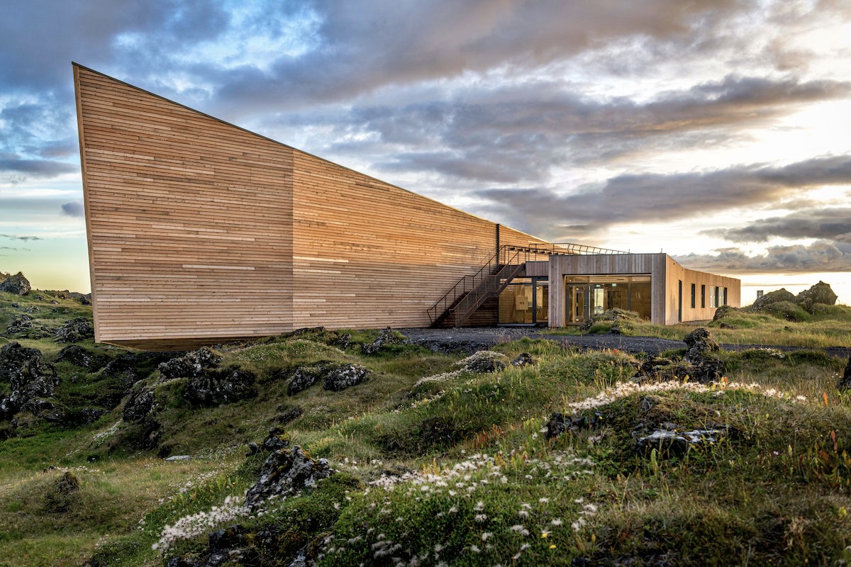 Outdoor view of The National Park Center with surroundings in Hellisandur, West Iceland, recommended by Handpicked Iceland.