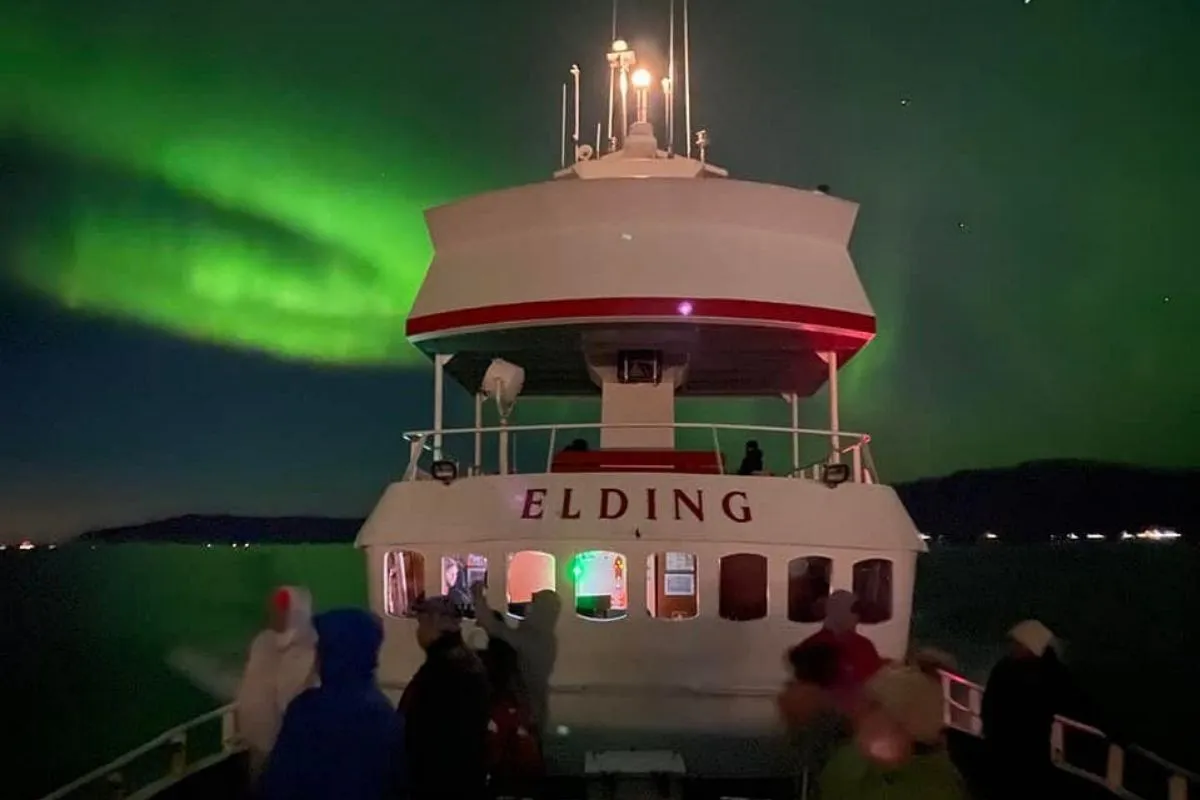 Northern Lights boat tour from Reykjavik with Elding Adventure at Sea.