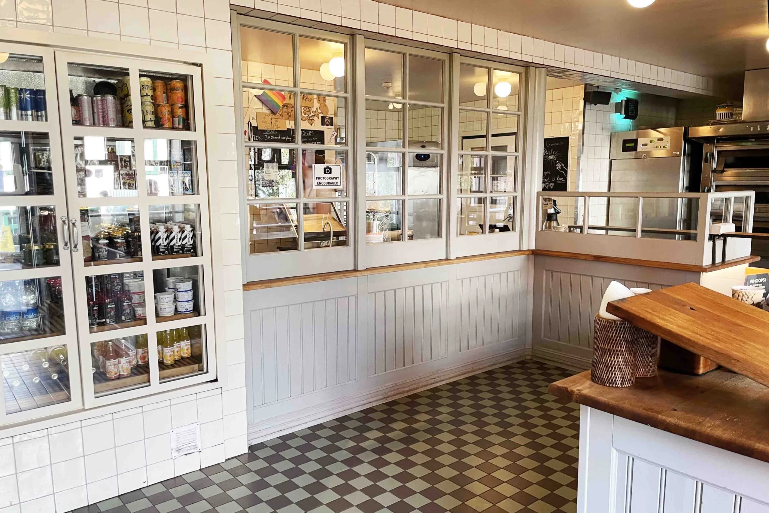 Interior of the Brauð & Co. service counter in Reykjavik.
