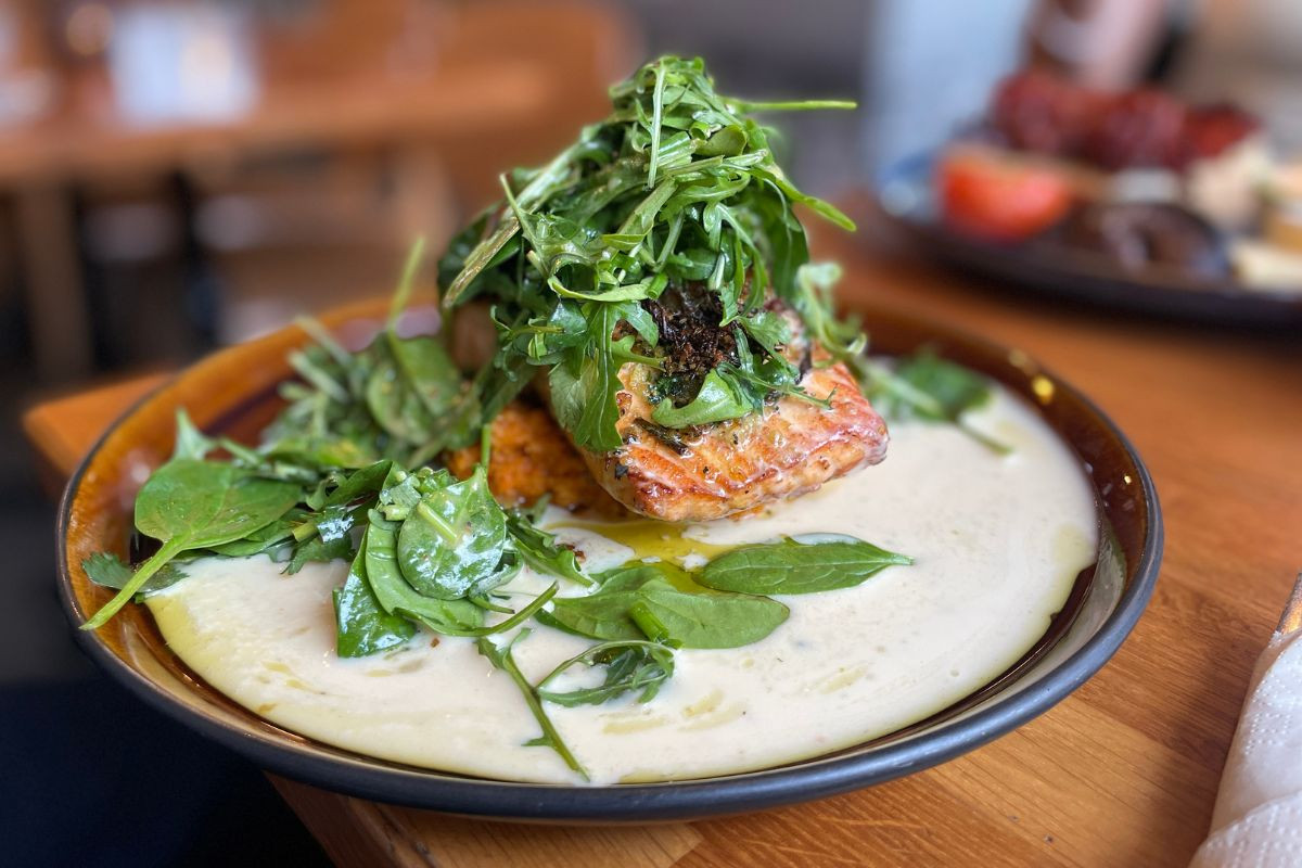 Salmon dish at Berlin Café, Akureyri, Iceland.