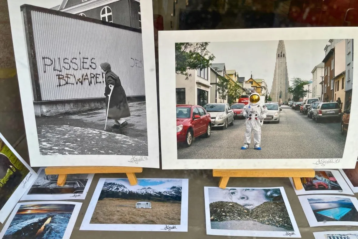 Fine art photo print of an astronaut on a Reykjavík street at Fótógrafí