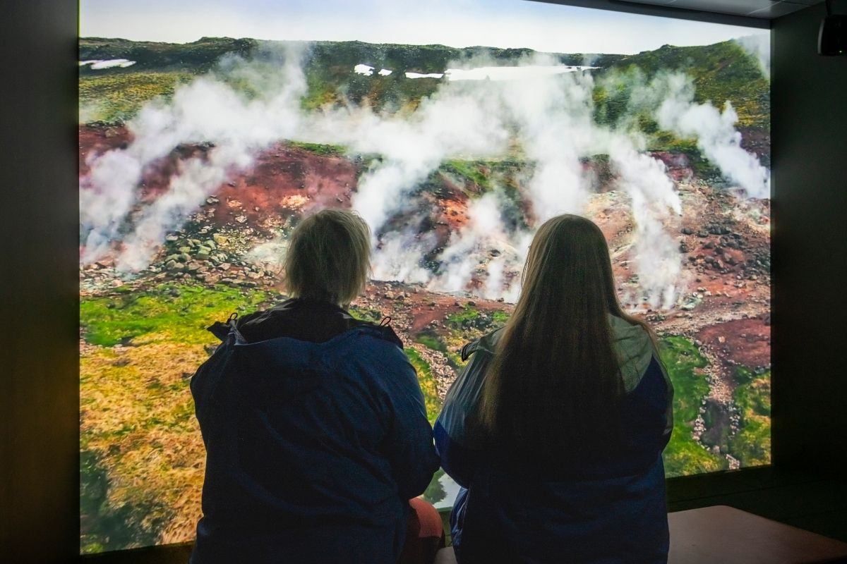 Geothermal power plant view at Hellisheiðarvirkjun, South Iceland.