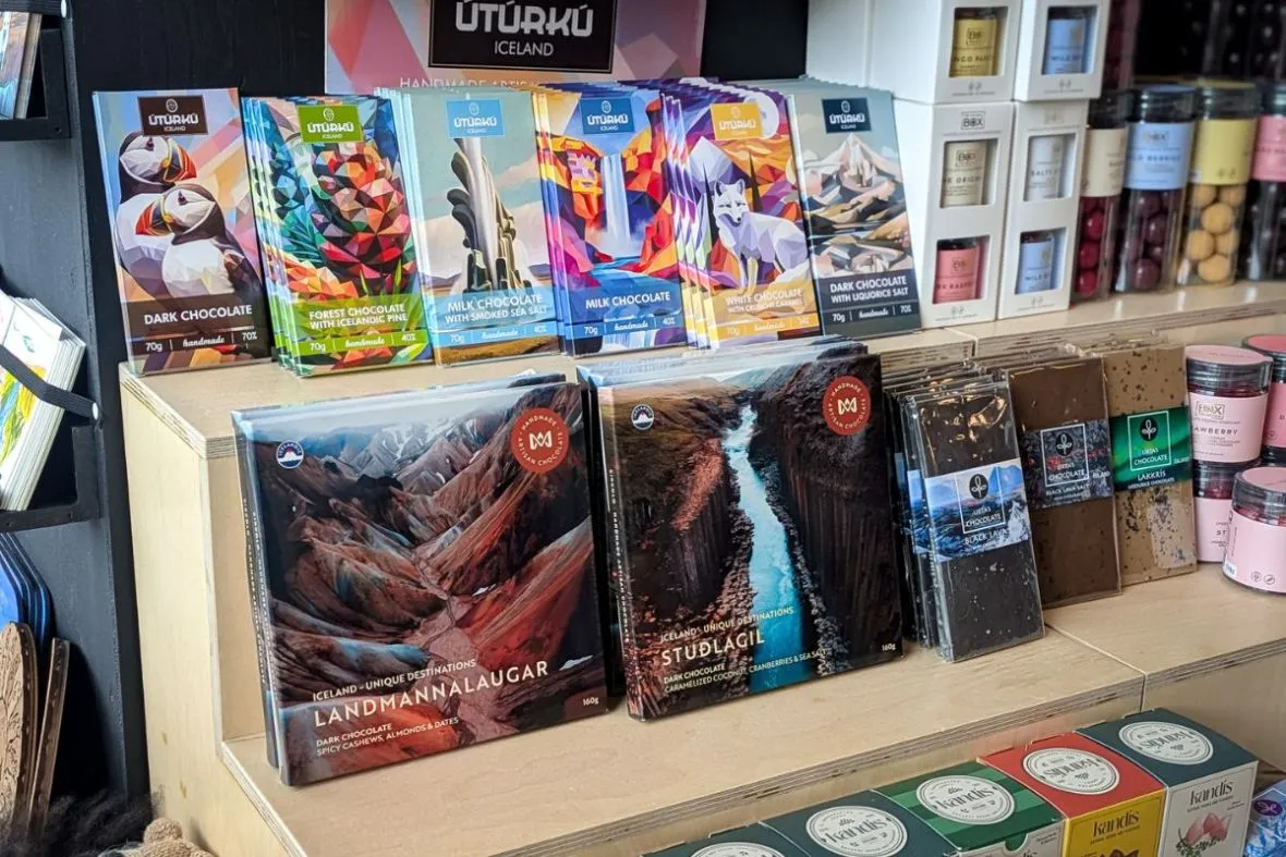 Handcrafted Icelandic chocolates at Hús Handanna, Egilsstaðir, East Iceland.