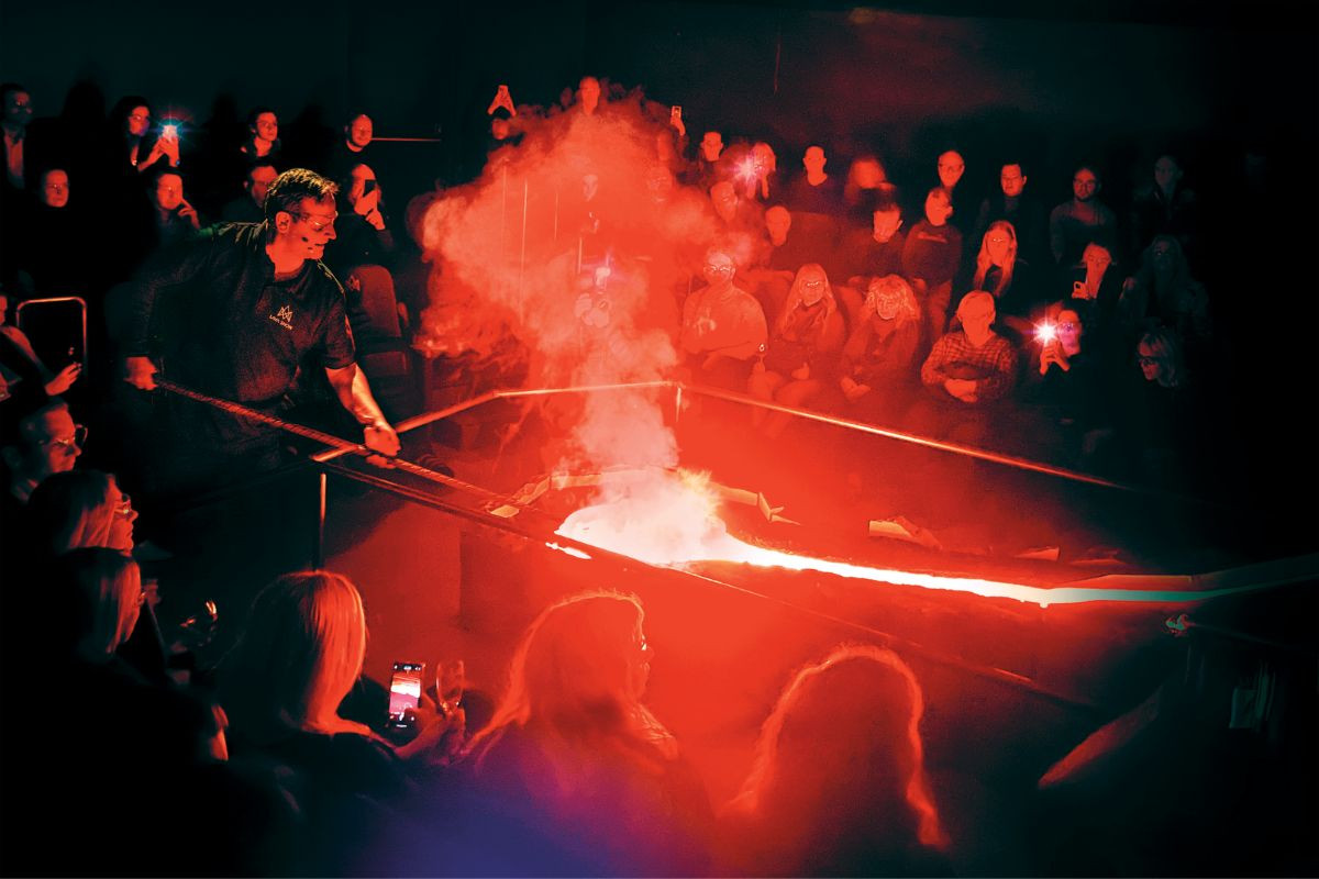 Live molten lava demonstration at the Icelandic Lava Show., recommended by Handpicked Iceland.
