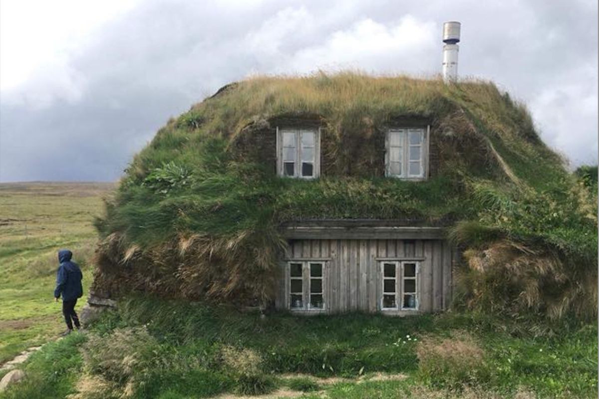 Traditional turf house at Sænautasel near Egilsstaðir.