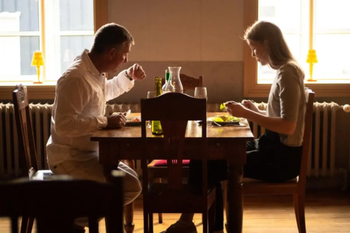 Guests enjoying a quiet, intimate meal at Siglunes Guesthouse Restaurant.