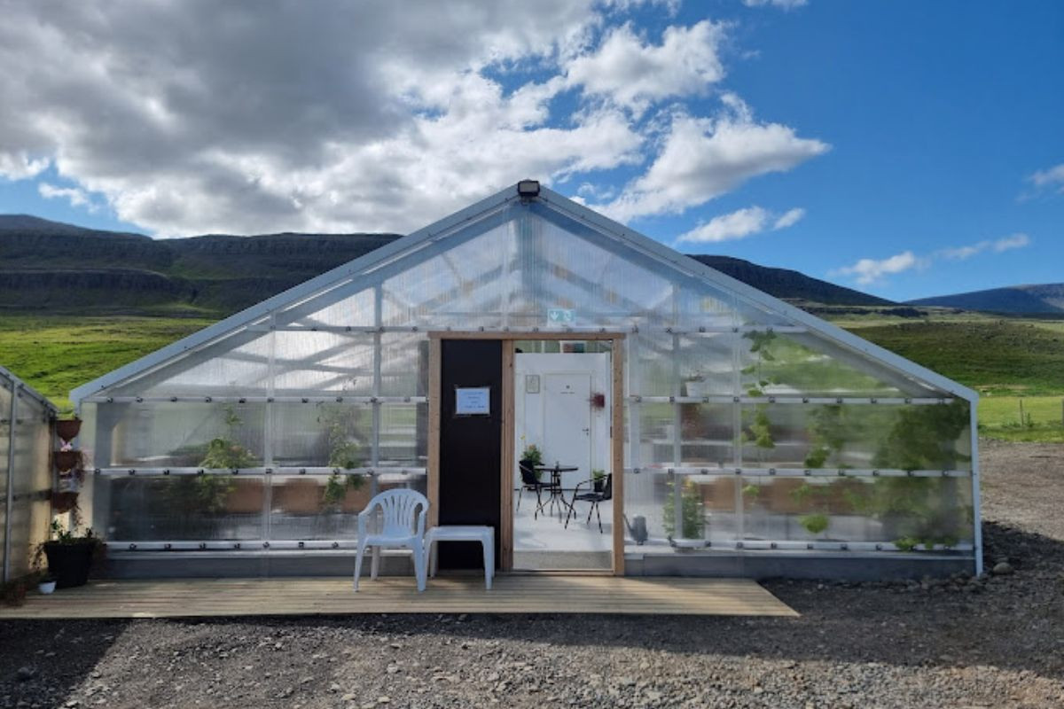 The greenhouse cafe, Gróðurhúsið Starrastöðum, in Starrastaðir, recommended by Handpicked Iceland.