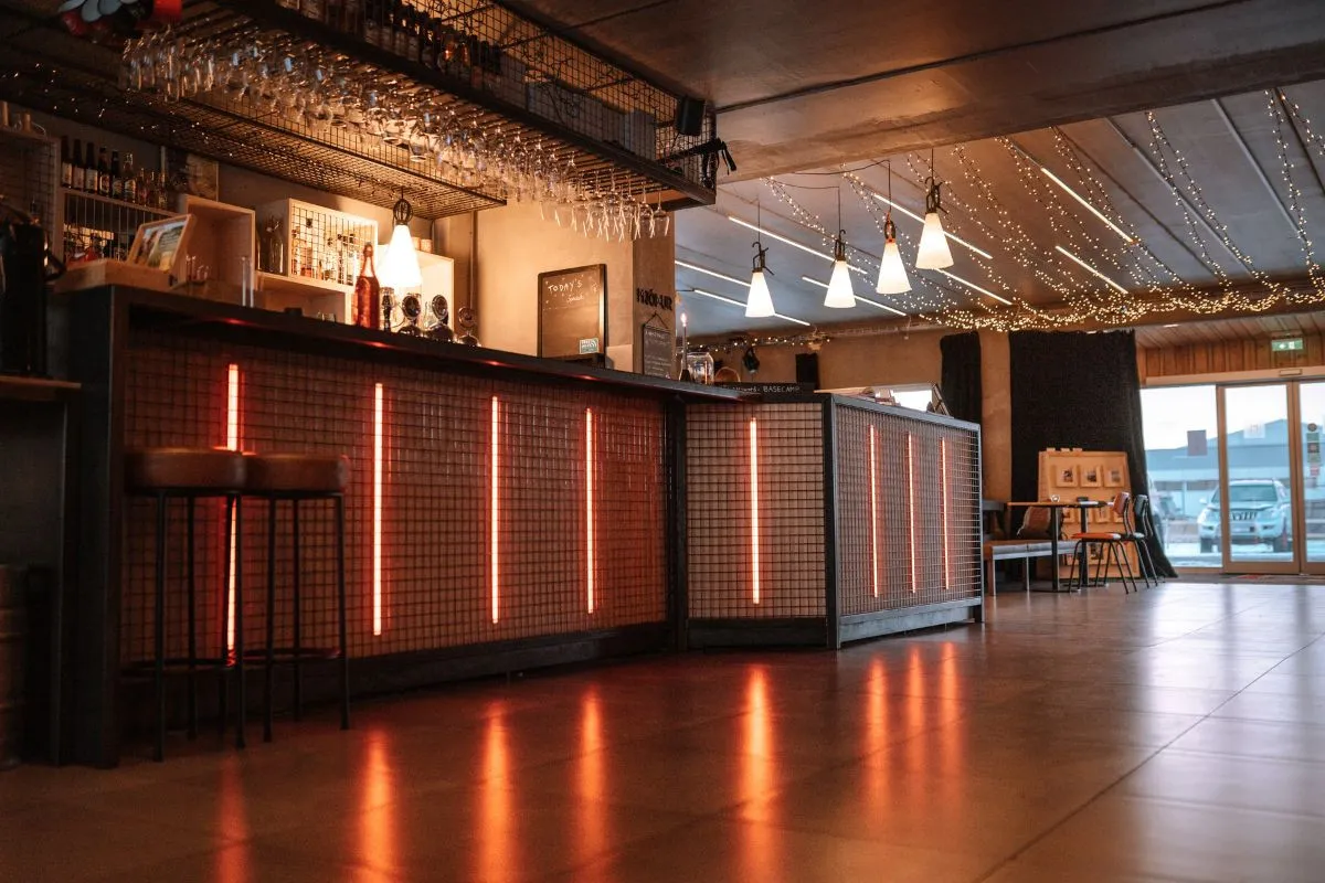 Interior of Midgard Restaurant and Bar, Hvolsvöllur.