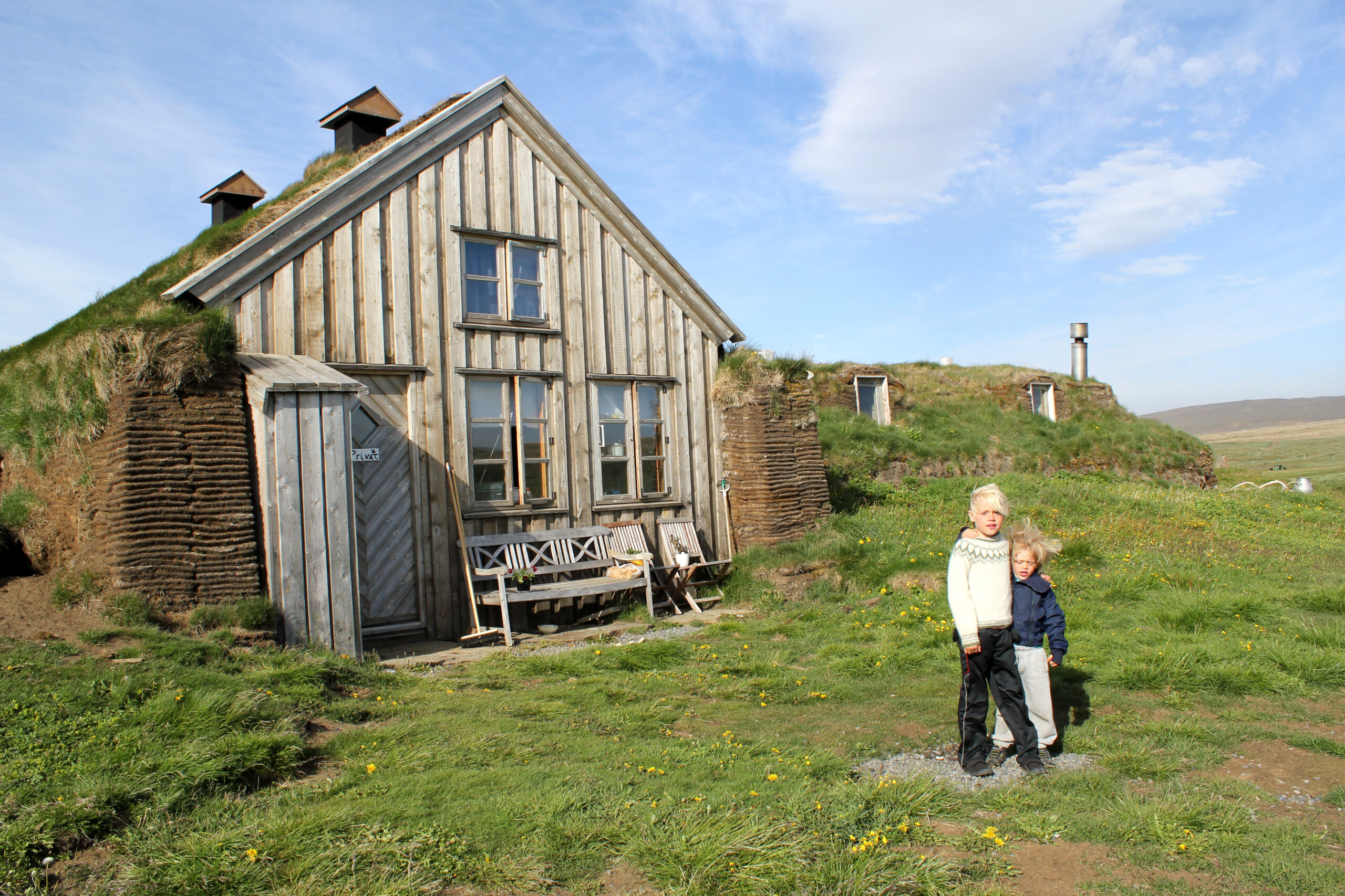 Historic Saenautasel turf house and cafe in the highlands near Egilsstaðir.