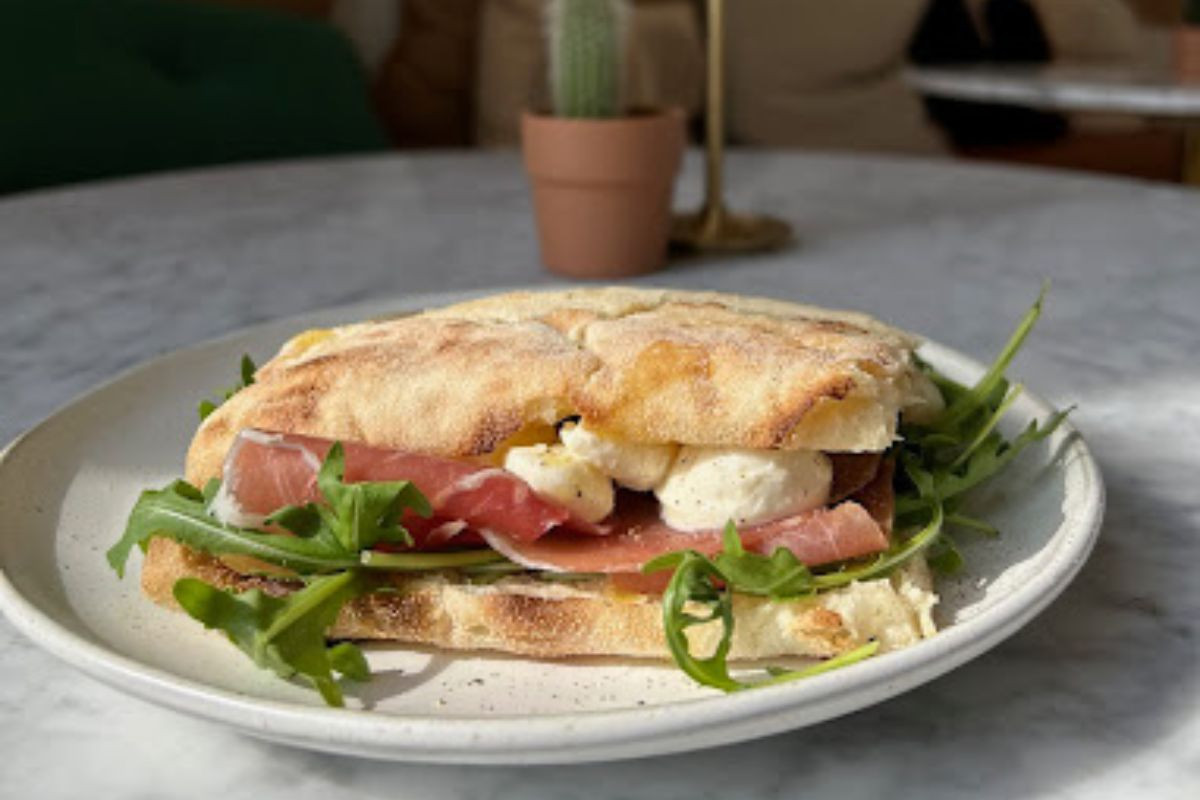 Prosciutto and mozzarella sandwich at Kaktus Espressobar, Reykjavik.