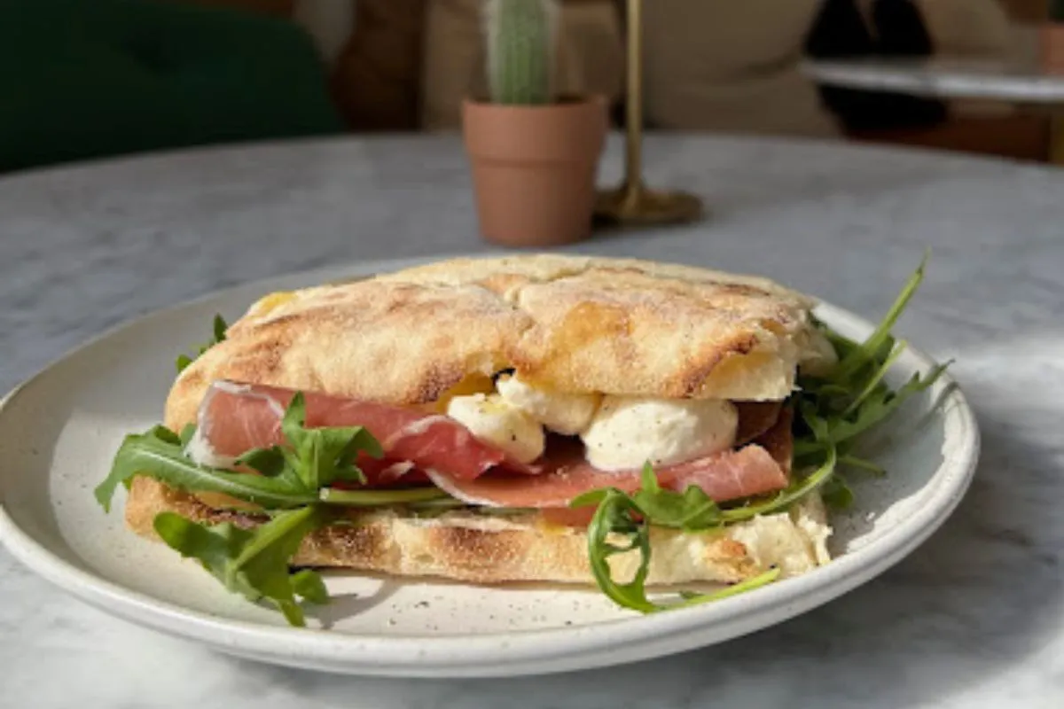 Prosciutto and mozzarella sandwich at Kaktus Espressobar, Reykjavik.