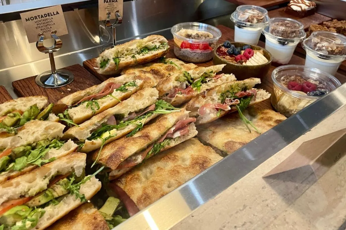 Assorted sandwiches and yogurt bowls at Hygge Café & Micro Bakery, Reykjavik.