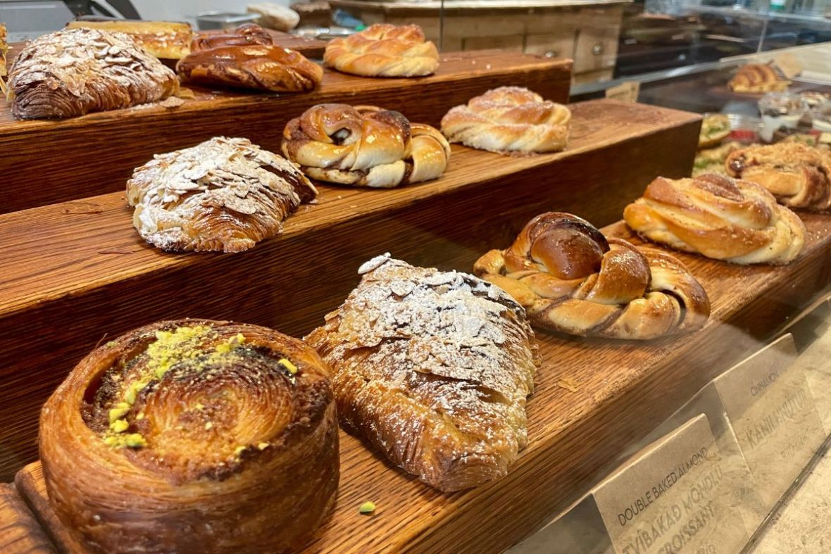 Freshly baked croissants and cinnamon buns at Hygge Cafe Reykjavik on Barónsstígur.