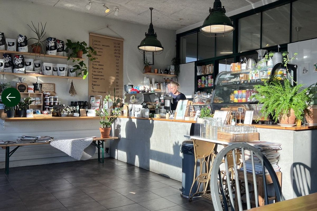 Kaktus Espressobar cafe counter and seating area in downtown Reykjavik, recommended by Handpicked Iceland.