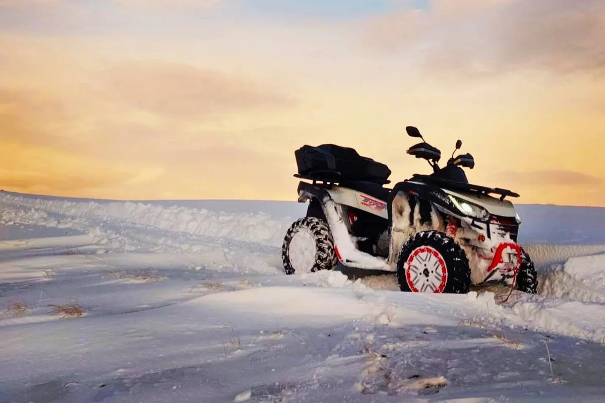 ATV prepared for a winter adventure with Wild West Rocky in the Westfjords, Iceland