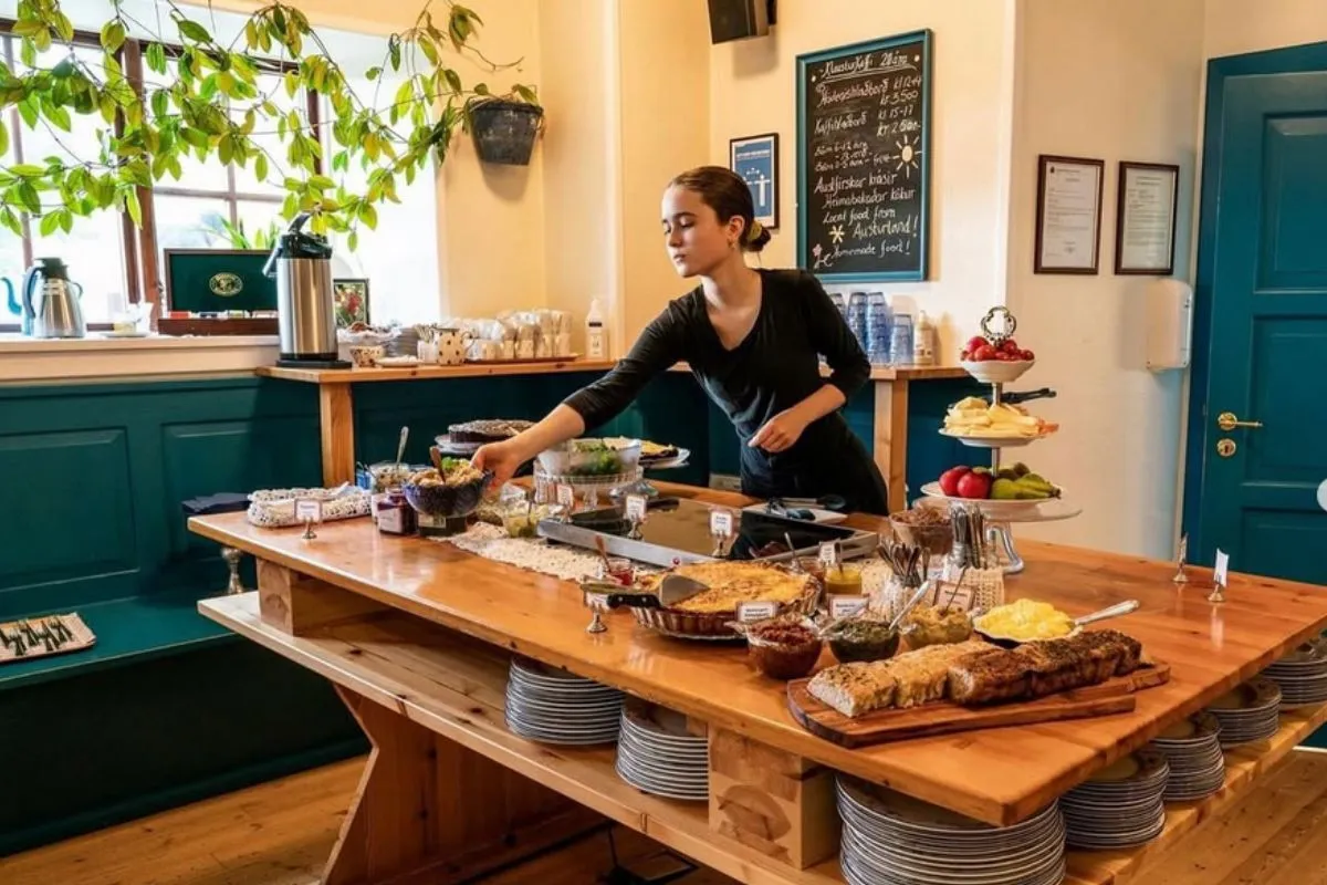 Traditional Icelandic buffet at Klausturkaffi in Skriðuklaustur.